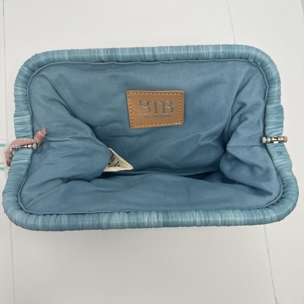 BTB Los Angeles Women's HARPER Framed Woven Raffia Clutch Purse NWT - Picture 5 of 11